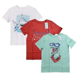 Set of 3 Cat & Jack Boys' Short Sleeve Graphic T-Shirts Size XXL (18) Multicolor